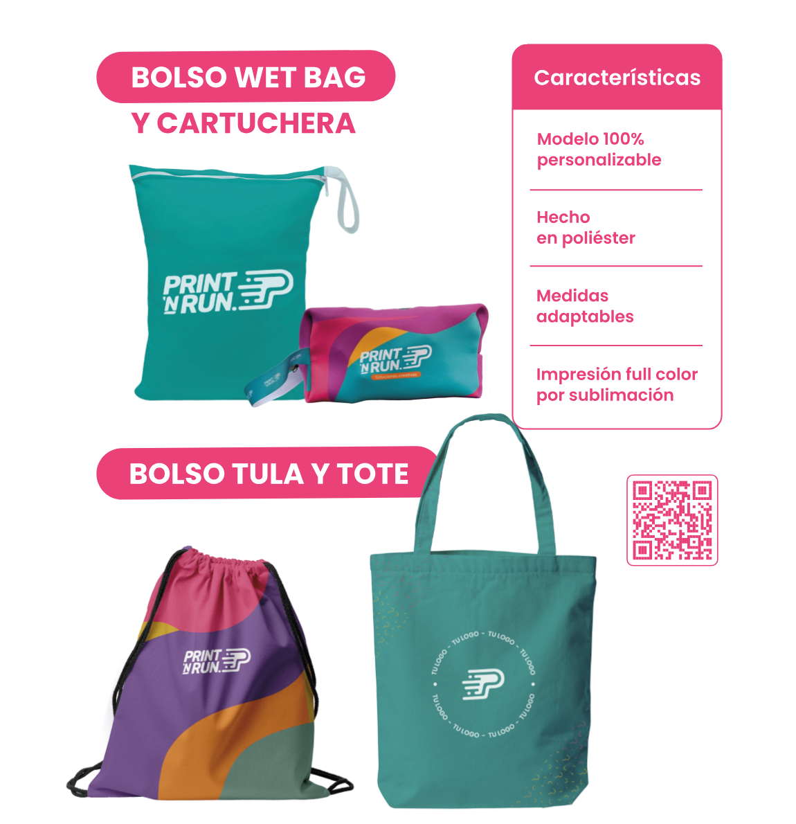 Bolso wet bag, cartuchera, bolso tula y tote