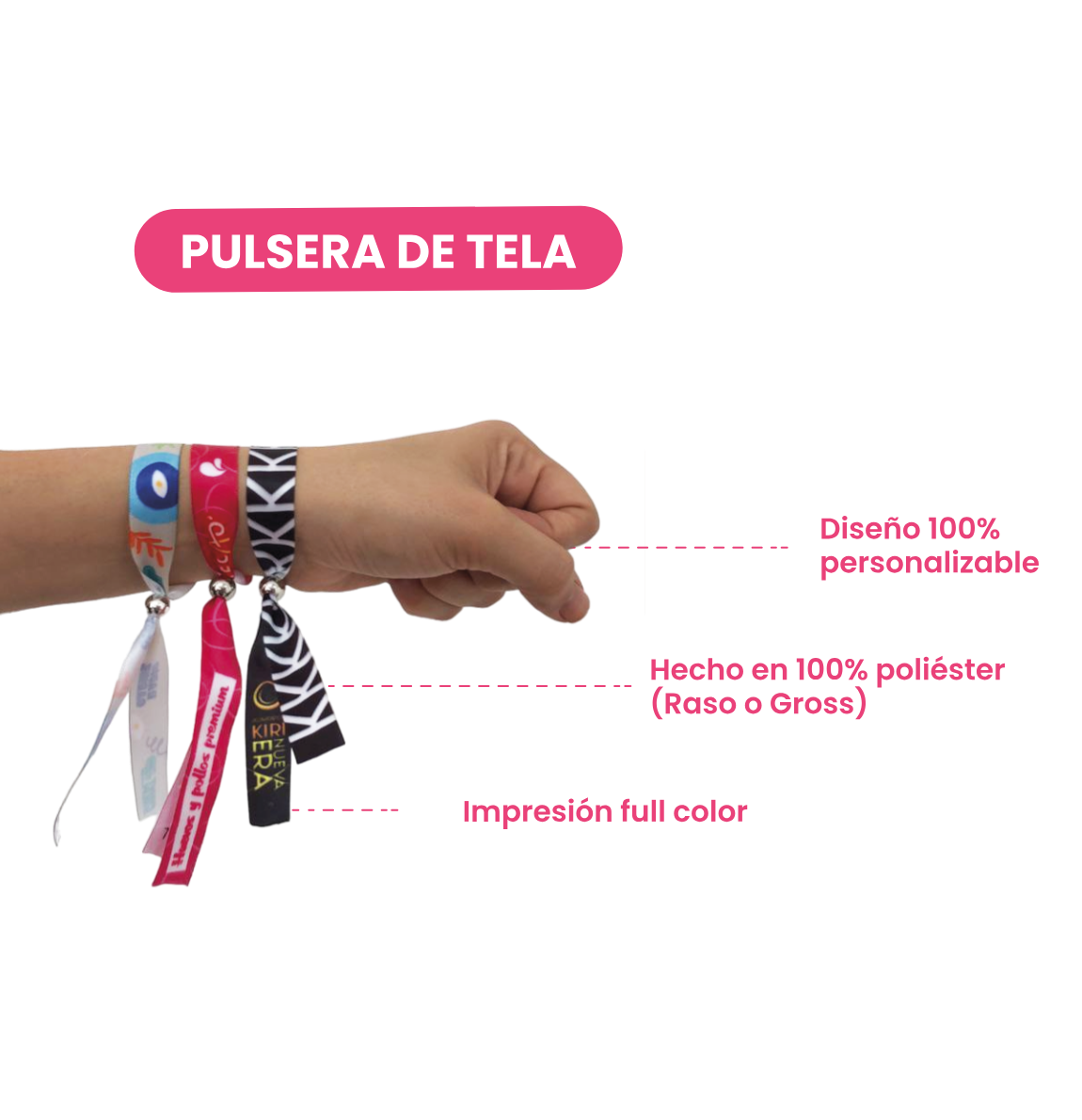 Pulsera de tela personalizada